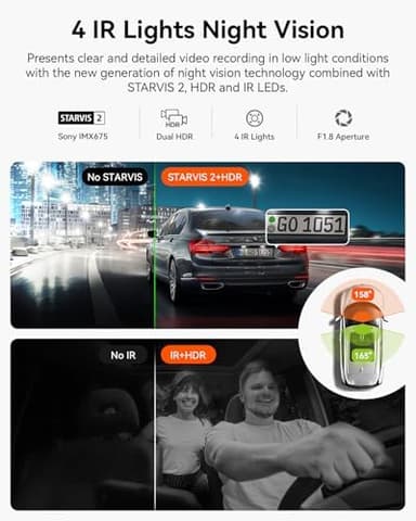 Vantrue N2X 2.7K Dash Cam Front and Inside, 5G WiFi Dual Dash Camera for Car with HDR IR Night Vision, STARVIS 2, GPS, 2.5K/60FPS, G-Sensor, 24/7 Parking Mode, Voice Control, Support 512GB Max - Image 4