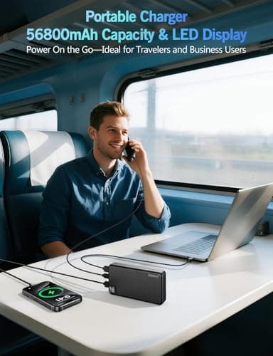 Portable Charger Power Bank, 56800mAh PD 22.5 W Fast Charging Battery Pack, Large Capacity Portable Power Bank for Camping Travel Essential Compatible with iPhone 17/16/15/14/13 Series, Samsung, iPad - Image 6