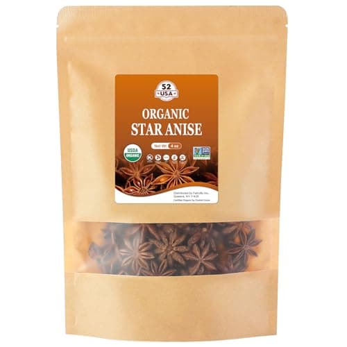 52USA Organic Star Anise - 4oz | Non-GMO, Whole Spice | Premium Quality for Cooking, Baking & Tea | Natural Flavor & Aroma - Image 1
