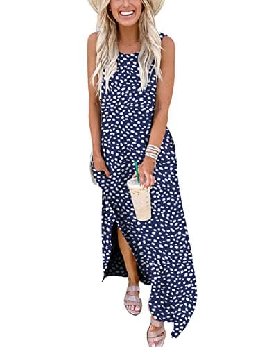 ANRABESS Women Summer Maxi Dress Beach Vacation Sundress Sleeveless Casual Loose Shirt Dresses 2025 Travel Outfits Floral Print Medium - Image 6