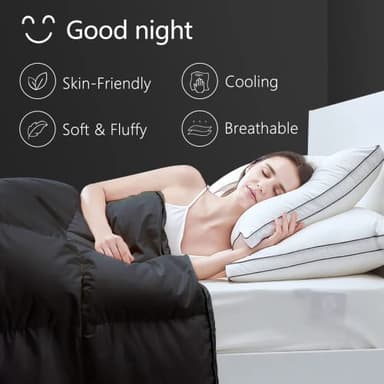 TEXARTIST Premium 2100 Series Queen Comforter All Season Breathable Black Comforter Soft 4D Spiral Fiber Quilted Down Alternative Duvet Insert with Corner Tabs Luxury Hotel Style (88"x88") - Image 2