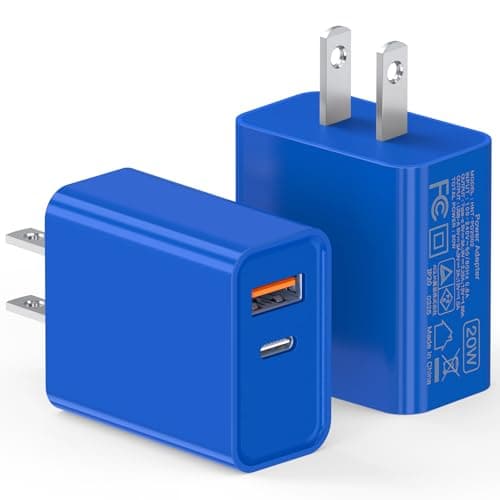 2 Pack USB C Charger, 20W PD Fast Charger Dual Port Plug Type C Charger Compatible for iPhone 16/15/14/1312/11/Pro/Pro Max/Plus/X/SE3 iPad Pro Cube,Galaxy S25/S24 Dark Blue - Image 1