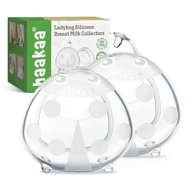 haakaa Ladybug Milk Collector Wearable Milk Collector Ladybug Breastmilk Collector Breastfeeding Milk Catchers Breast Milk Savers 2.5oz/75ml 2 PCS - Image 1