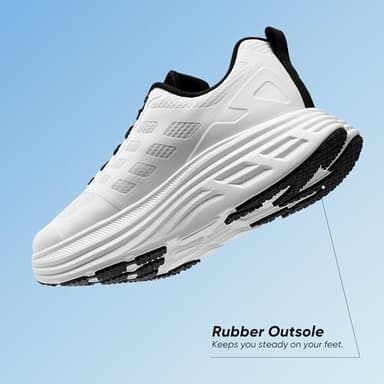 NORTIV 8 Women's Walking Shoes Cushion Running Tennis Shoes ActiveFloat Non-Slip Comfortable Breathable Workout Gym Sports Athletic Fashion Sneakers,Size 7,White,SNWS245W - Image 3