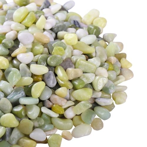 Calofulston 15 lb Small Pebbles for Indoor Plants, 3/8 Inch Decorative Rocks for Lucky Bamboo Plants Pot, Succulent, Vase, Cactus, Landscaping, Polished Jade Rocks for Plants Indoor, Green - Image 1