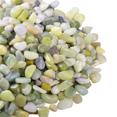 Calofulston 15 lb Small Pebbles for Indoor Plants, 3/8 Inch Decorative Rocks for Lucky Bamboo Plants Pot, Succulent, Vase, Cactus, Landscaping, Polished Jade Rocks for Plants Indoor, Green - Image 1