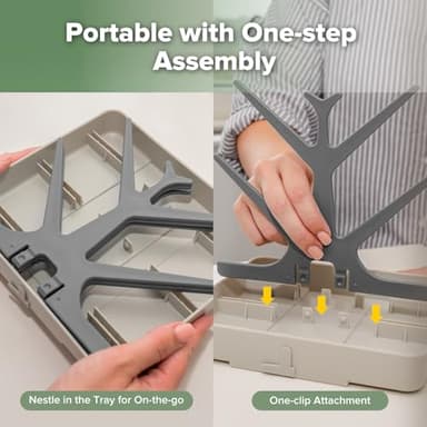 haakaa Baby Bottle Drying Rack, Space Saving Bottle Drying Tree for Bottles/Pump Parts/Pacifiers and Other Baby Essentials, Easy-Store Dryer Rack Great for Home & Travel, BPA Free (Slate Grey) - Image 4