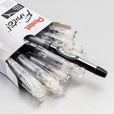 Pentel Finito! Porous Point Pen, Extra Fine Point Tip, Black Ink, Box of 12 (SD98-A) - Image 3