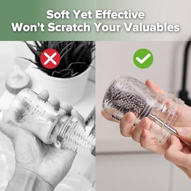 Haakaa Silicone Cleaning Brush - Baby Bottle Brush Cleaner for Breast Pump,Nipple,Breast Milk Storage Bag - Food Grade Silicone - 1 Count - Grey - Image 6
