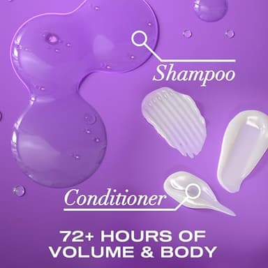OGX Thick & Full + Biotin and Collagen for Hair Volume & Body, Sulfate Free Volumizing Shampoo & Conditioner Set for Fine & Thinning Hair, Nutrient-Infused, Vitamin B7, 13 fl oz, 2 Pack - Image 3
