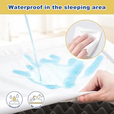 Medium Dog Bed Washable Dog Crate Beds for Medium Large Dogs Crate Waterproof Dogs Bed with Removable Pet Beds Mat Cover Anti-Slip Bottom Comfort Egg Foam - Image 4