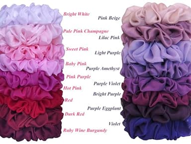 38 Colors Available, Big Scrunchies for Hair, Soft Cheer Chiffon large Ponytail Holder, Cute Birthday Gift for Women Girl Teen, Holiday Accessory (Bright White) - Image 4