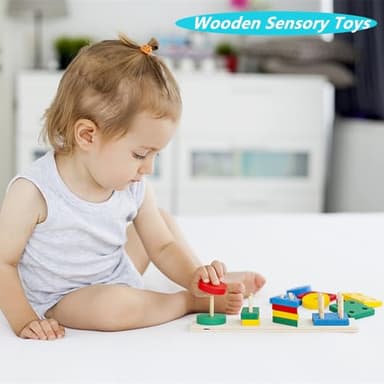 ELLECK Baby Toys 6-12 Months, Montessori Toys for Toddlers 1-3 Year Old, Busy Cube Teether Infants Bath 6 in 1 Stacking Blocks Rings, Suction Cup Spinner, Shape Bin Sensory (0035) - Image 5