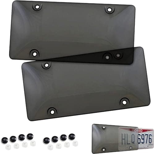 Unbreakable License Plate Covers | Front & Rear Shield Fastening for Car Frames | Premium 6"x12" Auto & Truck Accessories - Image 1