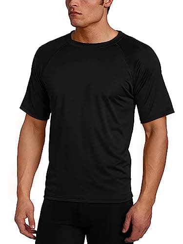 Kanu Surf Men's Swim Shirt with Short Sleeves – UPF 50+ Rash Guard Quick-Dry Fabric, Black, 4X - Image 1