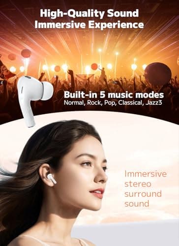 Szwdo Wireless Earbuds, Bluetooth 5.4 Ear Buds with Multifunctional Touch Screen, ANC/ENC Noise Cancelling Headphones with 48H Playtime, Bass Stereo Sound, for Laptop, Android/iOS, Pad - Image 6