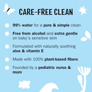 Molly's Suds Sensitive Clean Baby Wipes | 99% Water, Plant-Based, Fragrance Free | 576 Total Wipes (9 Flip-Top Packs) - Image 2