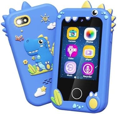 Kikapabi Kids Smart Phone - Toddler Touchscreen Toy with HD Dual Camera | Dinosaur Travel Play Phone for Boys & Girls Ages 3-10, Birthday (Blue - Image 2