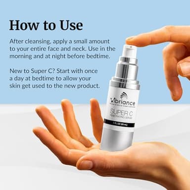 Vibriance Super C Serum for Mature Skin - All-in-One Vitamin Formula Hydrates, Firms, Lifts, Smooths, Targets Age Spots, Wrinkles, 1 fl oz - Image 3