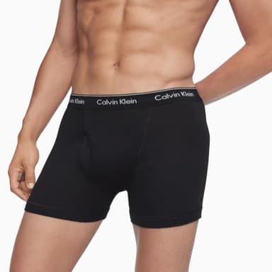 Calvin Klein Men's Cotton Classics 3-pack Boxer Brief, 3 Black, Large - Image 4