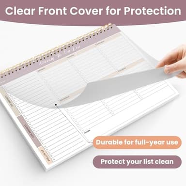 Weekly To Do List Notepad with 52 Undated Sheets（8.5"×11"）- Undated Weekly Planner Notepad for Office Desk Accessories and Supplies - Midnight Lilac - Image 4