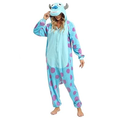 Wishliker Unisex Adult Onesie Sully Costume Halloween Christmas Cosplay Animal Cartoon Pajamas - Image 3