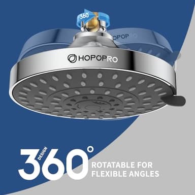 HOPOPRO 5-Mode High Pressure Shower Head - The Washington Post, NBC News, Today TV Show Recommended - High Flow Fixed Showerheads (6 Inch Chrome) - Image 4
