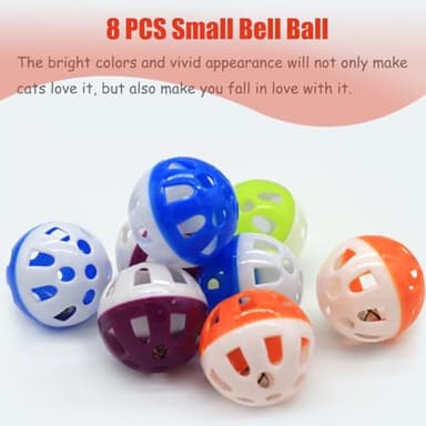 Cat Jingle Balls Toys, 24 Pcs Bell Balls Cat Toys, Lightweight, Interactive, Assorted Colors Ball Toy for Kitten Training and Play - Image 4
