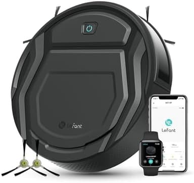 Lefant Robot Vacuum Cleaner M210 Pro,Slim,Quiet,2200Pa Suction,120 Min Self-Charging Robotic Vacuums, Freemove 3.0,WiFi/APP/Alexa,6 Cleaning Modes Ideal for Hard Floors Pet Hair Low Carpet,Black - Image 3