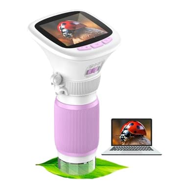 Microscope for Kids, EDCREATY 200X-1000X Portable Pocket Handheld Microscope, 2.4 High-Definition Screen, 200W Pixels for Birthday Christmas Holiday Toys Gifts for 5 6 7 8 9 10 11 12 Kids - Image 1