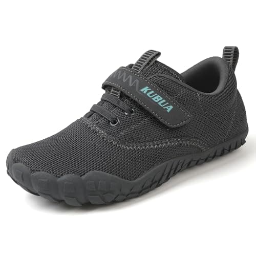 KUBUA Barefoot Shoes for Kids Boys Girls Sports Sneakers Minimalist Zero Drop Splay Shoes for Running Walking Sports Tennis Athletic Gym C Grey 7 Big Kid - Image 1