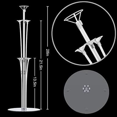 LANGXUN 28" Height Table Balloon Stand Kit for Birthday Party Wedding Decorations, Balloons Arch Kit for Graduation Party and Christmas Balloon Decorations (6 Pack - Image 6