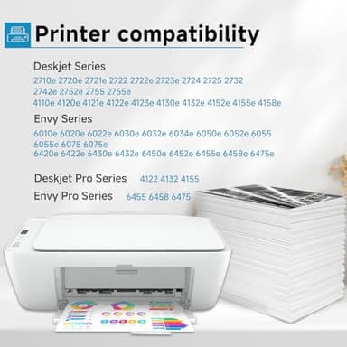 67XL Ink Cartridges Black/Color Combo Pack Replacement for HP Ink 67 XL fit for HP67 DeskJet 2827e 2855e 4227e 4255e 2700 2700e 2752 2742e 2755 2755e 4100 4152e 6000 6055e 6052 6400 6455e Printer - Image 2