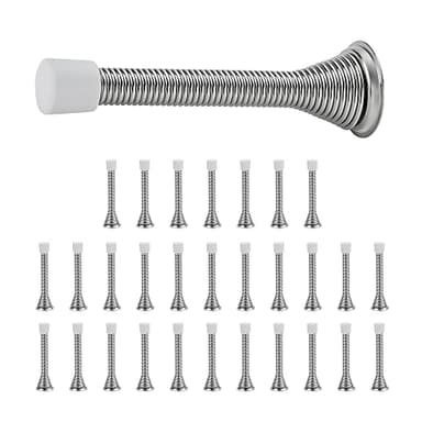 Ravinte Door Stoppers, 30 Pack Spring Door Stops with Rubber Bumper, Satin Nickel Door Stoppers for Bottom of Door - Image 1
