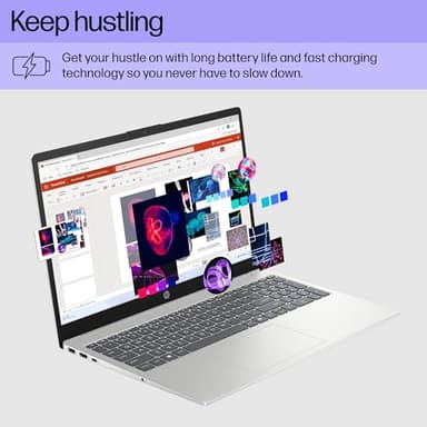 HP 15.6 inch Laptop, HD Touchscreen Display, AMD Ryzen 3 7320U, 8 GB RAM, 128 GB SSD, AMD Radeon Graphics, Windows 11 Home in S Mode, Natural Silver, 15- fc0099nr - Image 4