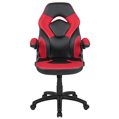 Flash Furniture X10 High-Back LeatherSoft Racing Style Gaming Chair with Flip-Up Arms, Ergonomic Padded Swivel Computer Chair, Red/Black - Image 7
