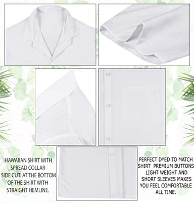 HAPPY BAY Men's Short Sleeve Button Down Summer Solid Shirts Casual Camp Vacation Shirt Beach Business Work Shirt Tees with Pocket 4XL White Plain - Image 5