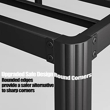 Hunlostten 12" Heavy Duty Twin Bed Frame No Box Spring Needed, Metal Platform Bed Frame Twin with Round Corners, Easy Assembly, Noise Free, Black - Image 6