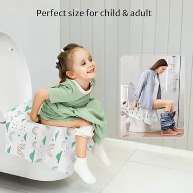 Blissful Diary 30 Pcs Toilet Seat Covers Disposable for Toddlers & Adults, Extra Large Waterproof, Portable Package for Travel, Kids Potty Training - Image 6