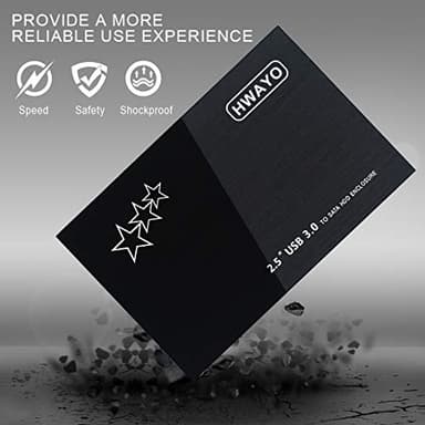 1TB External Hard Drive Portable - HWAYO 2.5'' Ultra Slim HDD Storage USB 3.0 for PC, Laptop, Mac, Chromebook (Black) - Image 7