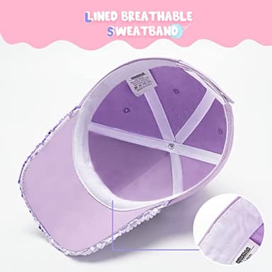 Baby Girls Baseball Cap Toddlers Baseball Hat Baby Girls Snapback Cap Adjustable Trucker Cap for Kids Ages 4-8 Years Girls Cute Visor Hat with Mermaid - Image 2