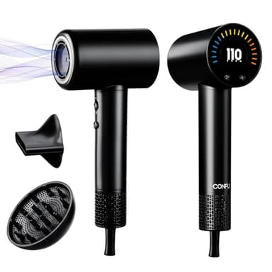 CONFU Hair Dryer, 110000 RPM Fast Drying Blow Dryer with Magnetic Diffuser and Concentrator, Professional Lightweight Ionic Hair Dryer for Women and Men - Image 1