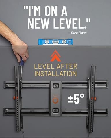 ECHOGEAR Wall Mount TV Bracket for TVs Up to 90" - Low Profile Design Tilts to Eliminate Glare - Includes Drilling Template & Can Be Leveled After Install - UL Listed for Safety - Image 6