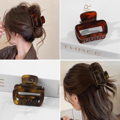 Matte Medium Hair Clips for Women 4Pcs 2.2 Inch Unbreakable Square Rectangle Hair Claw Clips for Thin Hair & Fine Hair High end U-shaped Spring Non-slip Short Hair Accessorie - Image 7