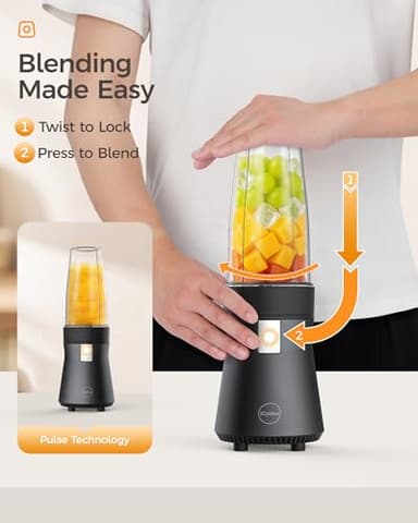 iCucina Smoothie Blender, Personal Blender for Shakes and Smoothies, 500W Pulse Technology Single Serve Blenders with 2 x 28oz Protable Cups for Ice Crush, Frozen Fruit Drinks - Image 6