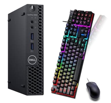 Dell Optiplex 3060 Mini PC Desktop Computers, Intel i5-8500 3.0GHz, 16GB RAM, 256GB SSD, Keyboard and Mouse, USB WiFi, Windows 10 Pro (Renewed) - Image 1