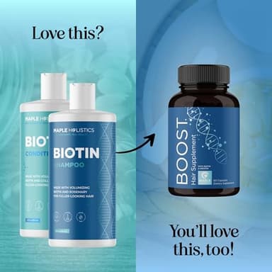 Rosemary Biotin Shampoo and Conditioner Set - Volumizing Shampoo and Conditioner for Thinning Hair for Women & Men with Nourishing B Vitamins - Color Safe Sulfate Paraben & Silicone Free (8 Fl Oz) - Image 8