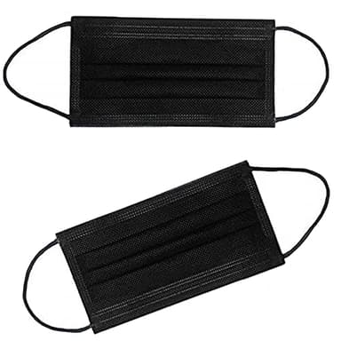NNPCBT 100PCS 3 Ply Black Disposable Face Mask Filter Protection Face Masks - Image 6