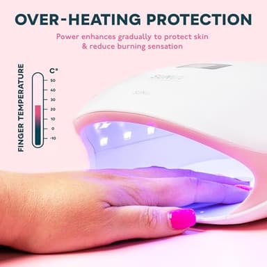 SUNUV LED UV Nail Light, UV Lamp for Gel Nails Polish with 4 Timer Settings, LCD Display Removable Base, SUN4S Pink - Image 4