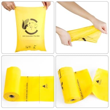 Certified Compostable Dog Poop Bags, 270 Count Landfill Friendly and Leakproof Waste Bags, Easy Open Unscented Maize Yellow Poop Bag for Dog, 15 Doggy Bags Per Roll (18 rolls) - Image 8